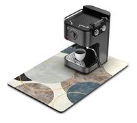 Rnivvi Tappetino da caffè, 40,6 x 61 cm, a tema boho, per accessori e organizer per stazioni caffè, assorbente per asciugare i piatti per bancone della cucina, carino arte astratta circolare per bar,