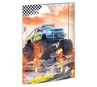 RNK Verlag 45371 - Cartella da disegno Monster Truck 310 x 440 mm, cartellina portadocumenti per DIN A3, con elastico, 1 pz.