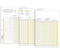 RNKVERLAG 2910/24 - Agenda vacanze 2024 Registro dati per un massimo di 26 dipendenti, ripiegato in DIN A4, formato 1000 x 297 mm, 1 pezzo