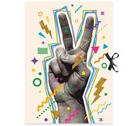 RNKVERLAG 45364 - Cartella da disegno Pop Art 44 x 62 cm, DIN A2, con chiusura elastica nera, 1 pz.