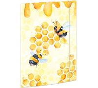 RNKVERLAG 46336 - Cartella miele 240 x 330 mm, 3 pezzi, cartella documenti per DIN A4, con chiusura elastica