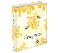 RNKVERLAG 46819 - Raccoglitore ad anelli Miele, per formati DIN A4, con meccanismo a 4 anelli, 1 pezzo