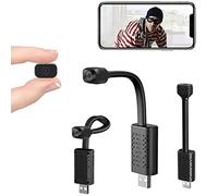 RNNTK Mini Telecamera Spia Nascosta Telecamera Sorveglianza,Wifi Telecamera Di Sicurezza Full HD 1080P Visione Notturna Nanny Cam,Portatile Casa Microcamera Con Registrazione in Loop-Nero 64 gb