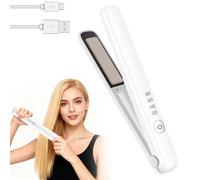 RNPKZ Mini Piastra per Capelli Senza Fili, Piastra per Capelli e Ferro Arricciacapelli, Piastra per Capellis in Ceramica, con 4 Temperature, Piastras per Capellis Portatile per Capellie Lunghi e Corti