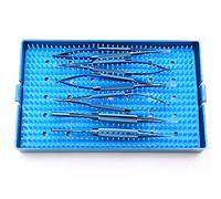 RNQZ Set Combinato di Strumenti per microscopio oftalmico da 6 Pezzi con Scatola di disinfezione in Silicone per chirurgia oculare