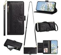 Rnrieyta Cerniera Cover per iPhone Air,Farfalla Fiore Crossbody PU Pelle Portafoglio Custodia con 6 Porta Carte di Credito Cellulare Regolabile Collana