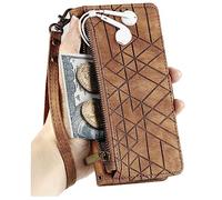 Rnrieyta Miagon Cerniera Portafoglio Custodia per iPhone 15 Plus,Magnetica Geometria Cover Protettiva Libro con Porta Carte Flip Caso con Cinturino da Polso