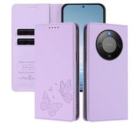 Rnrieyta per Honor Magic 5 Lite RFID Custodia Protettiva Libro PU Pelle Antiurto Portafoglio Goffrato Farfalle Cover Slot per Carte Supporto Stand Regolabile Magnetica