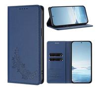 Rnrieyta per Honor Magic 8 Lite RFID Custodia Protettiva Libro PU Pelle Antiurto Portafoglio Goffrato Fiore Cover Slot per Carte Supporto Stand Regolabile Magnetica