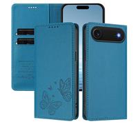 Rnrieyta per iPhone Air RFID Custodia Protettiva Libro PU Pelle Antiurto Portafoglio Goffrato Farfalle Cover Slot per Carte Supporto Stand Regolabile Magnetica