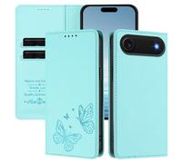 Rnrieyta per iPhone Air RFID Custodia Protettiva Libro PU Pelle Antiurto Portafoglio Goffrato Farfalle Cover Slot per Carte Supporto Stand Regolabile Magnetica