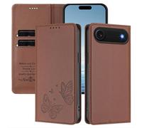 Rnrieyta per iPhone Air RFID Custodia Protettiva Libro PU Pelle Antiurto Portafoglio Goffrato Farfalle Cover Slot per Carte Supporto Stand Regolabile Magnetica