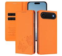 Rnrieyta per iPhone Air RFID Custodia Protettiva Libro PU Pelle Antiurto Portafoglio Goffrato Farfalle Cover Slot per Carte Supporto Stand Regolabile Magnetica