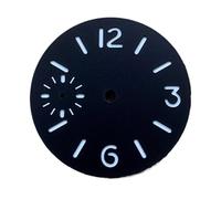 RNSZKIPJ Il quadrante dell'orologio è adatto per il montaggio ST3600 ET6497 e altri movimenti manuali da 34,5 mm quadrante verde luminoso, Parola bianca, misura unica