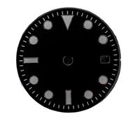 RNSZKIPJ Quadrante 29 mm blu brillante nero/bianco/blu piatto adatto per movimento 2836 2824 2813 8215, Piastra nera + 4 piedi, En storlek