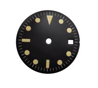 RNSZKIPJ Quadrante 4 quadranti 4 pin letteralmente 28,5 mm verde luminoso adatto per movimento 2824 2813, Nero con calendario, misura unica