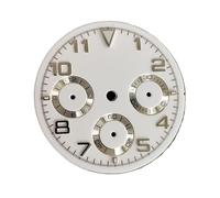 RNSZKIPJ Quadrante dell'orologio da 29,5 mm al quarzo verde luminoso adatto per VK63 Movimento al quarzo Accessori per orologi, Placca bianc occhio d'argento, misura unica