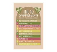 RNUMLIGH 10 Commandments Bible Posters for Classroom Decor Sunday School and Nursery Wall-Art(Unframed,16x24inch(40x60cm))