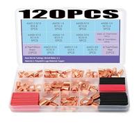 RNUMLIGH 120 Pezzi di terminali for Batteria in Rame stagnato con Foro for bullone, Set di terminali for Batteria, Kit di connettori saldati