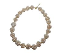 RNUMLIGH 18mm di perle bianche coltivate d'acqua dolce fatte a mano a forma di palla 16x26mm Keshi Pearl Choker Collana gioielli for le donne