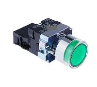 RNUMLIGH 1pc 22mm Momentary XB2-BW3361 Round Push Button Switch with LED Light 1NO 220V Green ZB2-BE101C