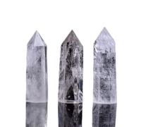 RNUMLIGH 1pc Natural Clear Quartz Wand PointCrystal Stones for acquari Artigianato Fare ornamenti Decorazioni for la casa 10x3cm for decorazione, Generatore di pietre ZoCzkgzd