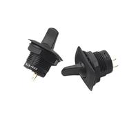 RNUMLIGH 1pc R13-402A 2pin 2position on/off toggle switch, circular black flat-handled toggle switch 3A250V