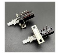 RNUMLIGH 5PC Straight key switch PBS-22H04-F18 self-locking power switch double row 6-pin key sound