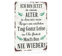 RNUMLIGH Aging Body Whisper Sign Retro Aluminum Wall Decor 8x12 Inch