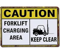 RNUMLIGH Aluminum Sign Caution Forklift Charging Area Keep Clear 8 X 12 in