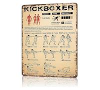 RNUMLIGH Boxing Trivia Metal Sign Funny Fight Knowledge Vintage Rules Guide Wall-Art for Man Cave Garage Gym Bar Office 8 X 12 inch