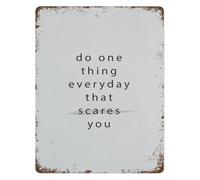 RNUMLIGH Brave Step Forward Metal Tin Sign 8 X 12 in Encouraging Self Growth Wall-Art for Bedroom Study