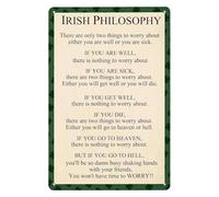 RNUMLIGH Celtic Optimism Retro Metal Sign Vintage Tin Wall-Art Irish Pub Decor for St Patricks Day Bar Man Cave Gift 8 X 12 inch
