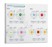 RNUMLIGH Chemistry Learning Poster Compounds Educational Chart Science Wall-Art for Classroom Decor Students and Home School 8 X 12 in