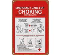RNUMLIGH Choking First Aid Notice Sign Kitchen Comedy Decor 12x8 Inch