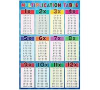 RNUMLIGH Classroom Math Decor Multiplication Chart Poster Times Table Mathematics Wall-Art for Elementary Home School(Unframed,16x24inch(40x60cm))