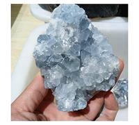 RNUMLIGH Cluster di geode di cristallo blu grezzo naturale Cluster di fori di quarzo con pietre preziose grezze esemplare decoro fengshui 500g ZoCzkgzd