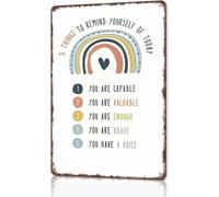 RNUMLIGH Daily Self Talk Reminder Plaque Metal 12x8 Inch