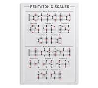 RNUMLIGH Educational Guitar Chart Metal Tin Sign Beginner Pentatonic Scales Fretboard Reference for Music Lesson Practice Room Home Wall Decor 8 X 12 in