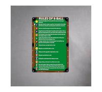 RNUMLIGH Eight Ball Rules Metal Sign Billiards Game Vintage Retro Chart Wall-Art for Man Cave Bar 8 X 12 in