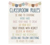 RNUMLIGH Everyone is Welcome Classroom Rules Poster Inclusive Environment Decor for Elementary Middle School Teachers(Framed,08x12inch(20x30cm))