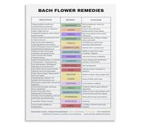 RNUMLIGH Floral Essence Chart Botanical Guide Canvas Print for Holistic Living Room and Spa Decor(Unframed,16x24inch(40x60cm))