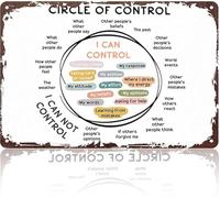 RNUMLIGH Focus Circle Control Sphere Motivational Sign Aluminum for Study Room Office 8 X 12 in