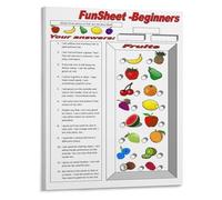 RNUMLIGH Fruit Riddle Educational Poster Descriptive Matching Game For Early English Learning Preschool Classroom Wall-Art(Unframed,12x18inch(30x45cm))