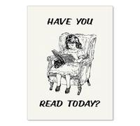 RNUMLIGH Funny Bookish Wall Art, Have You Read Today Poster, Positive Affirmations Black and White Canvas Print for Reading Nook(Framed,16x24inch(40x60cm))