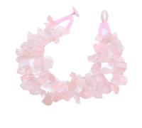 RNUMLIGH Gioielli Collana girocollo in rosa sfaccettato grezzo con quarzi rosa naturali a 2 file for donna