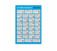 RNUMLIGH Human Rights Declaration Poster Canvas Wall-Art Inspirational Charter for Social Studies Classroom and Office Decor(Framed,16x24inch(40x60cm))