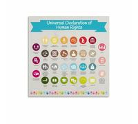 RNUMLIGH Human Rights Educational Poster Declaration Canvas Wall-Art for Classroom Library and Social Justice Decor(Unframed,12x18inch(30x45cm))