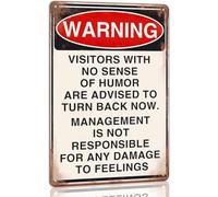 RNUMLIGH Humor Required Beyond This Point Tin Sign 12x8 Inch | Witty entry notice filters out serious guests before they enter your space