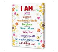RNUMLIGH I Am Loved Wall-Art for Biblical Affirmations Nursery Sunday School Classroom Decor(Unframed,12x18inch(30x45cm))